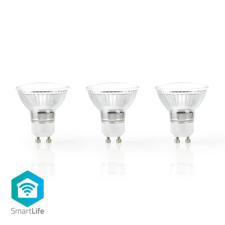 Nedis wifilw31crgu10 lampe LED intelligente Wi-Fi blanc chaud gu10 pack de 3