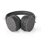 NEDIS FSHP250at Bluetooth® hörlurar med vävt tyg täckt on-ear | 18 timmars speltid Anthracite Black