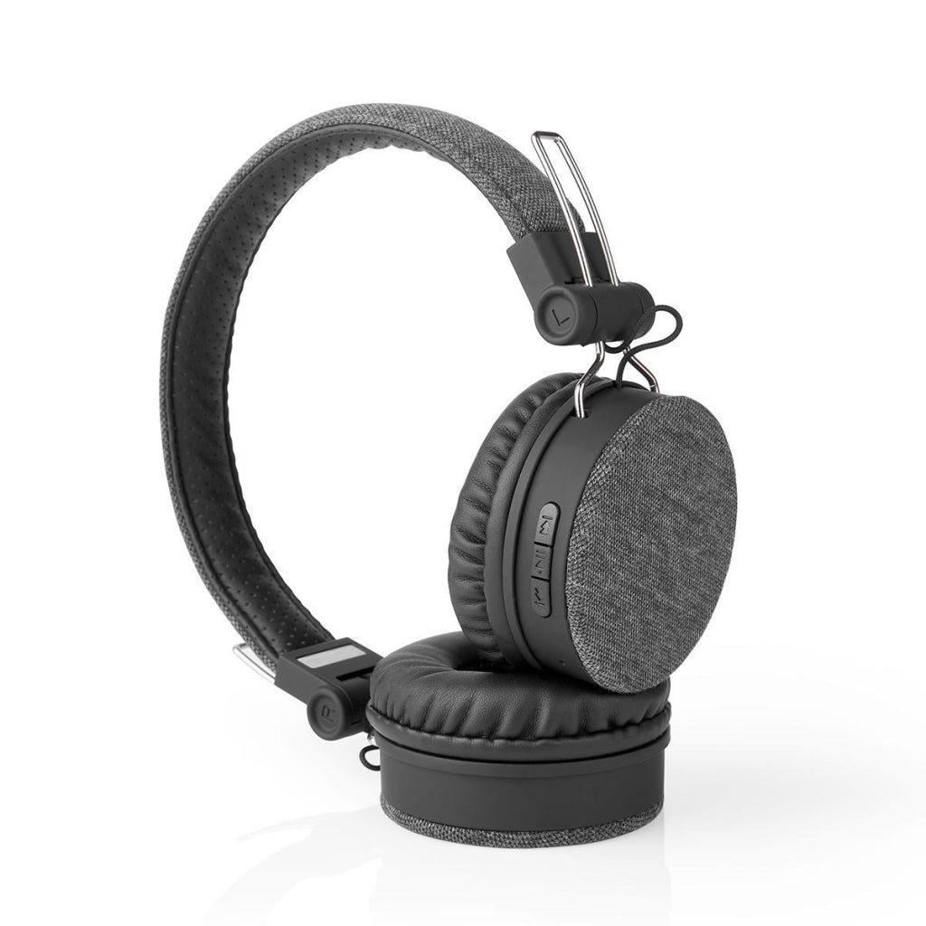 NEDIS FSHP250at Bluetooth® hörlurar med vävt tyg täckt on-ear | 18 timmars speltid Anthracite Black