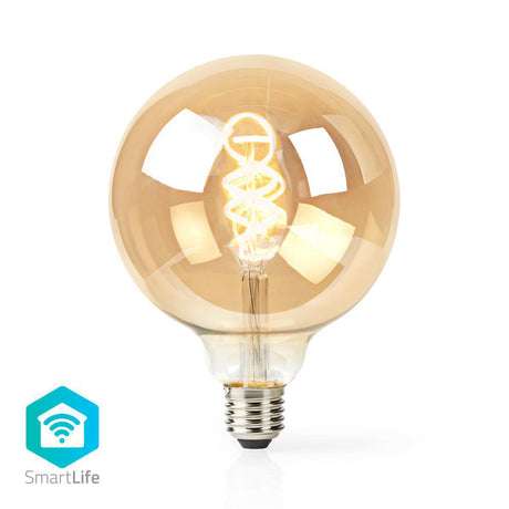 Nedis Wi-Fi LT10GDG125 Ampoule à filament LED Wi-Fi blanc chaud à froid tourné E27 G125 5,5 W 350 lm