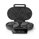 Nedis kawp110fbk gaufrier double 2x 14 cm 1200 w noir