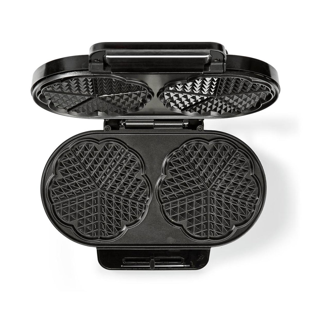 Nedis kawp110fbk gaufrier double 2x 14 cm 1200 w noir