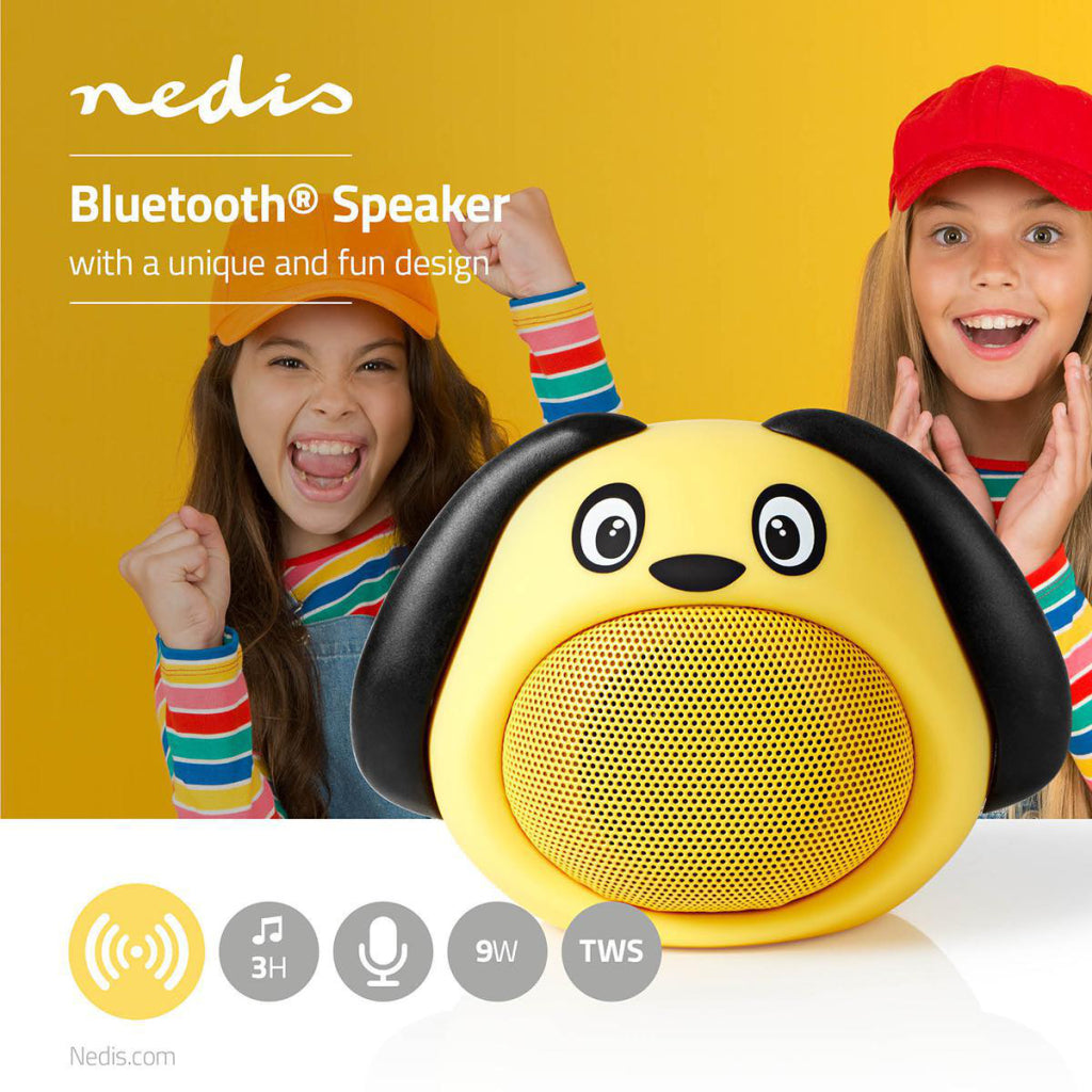 Nedis SPBT4110yw Animatichs Bluetooth Speaker 3 ore di gioco di tempo di gioco -Chiamata Dusty Dog