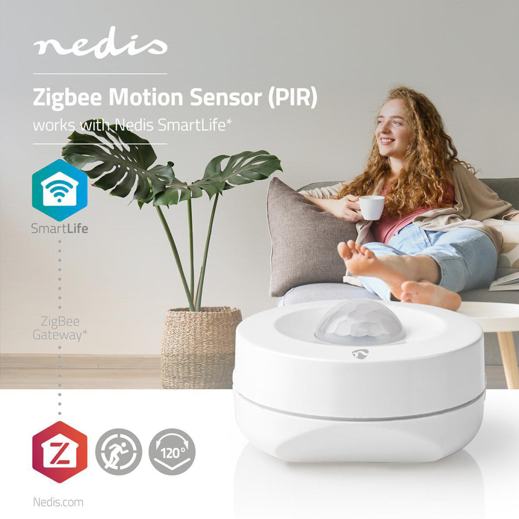 NEDIS ZBSM10WT Smart PIR Sensor de movimiento Zigbee Batería incluida