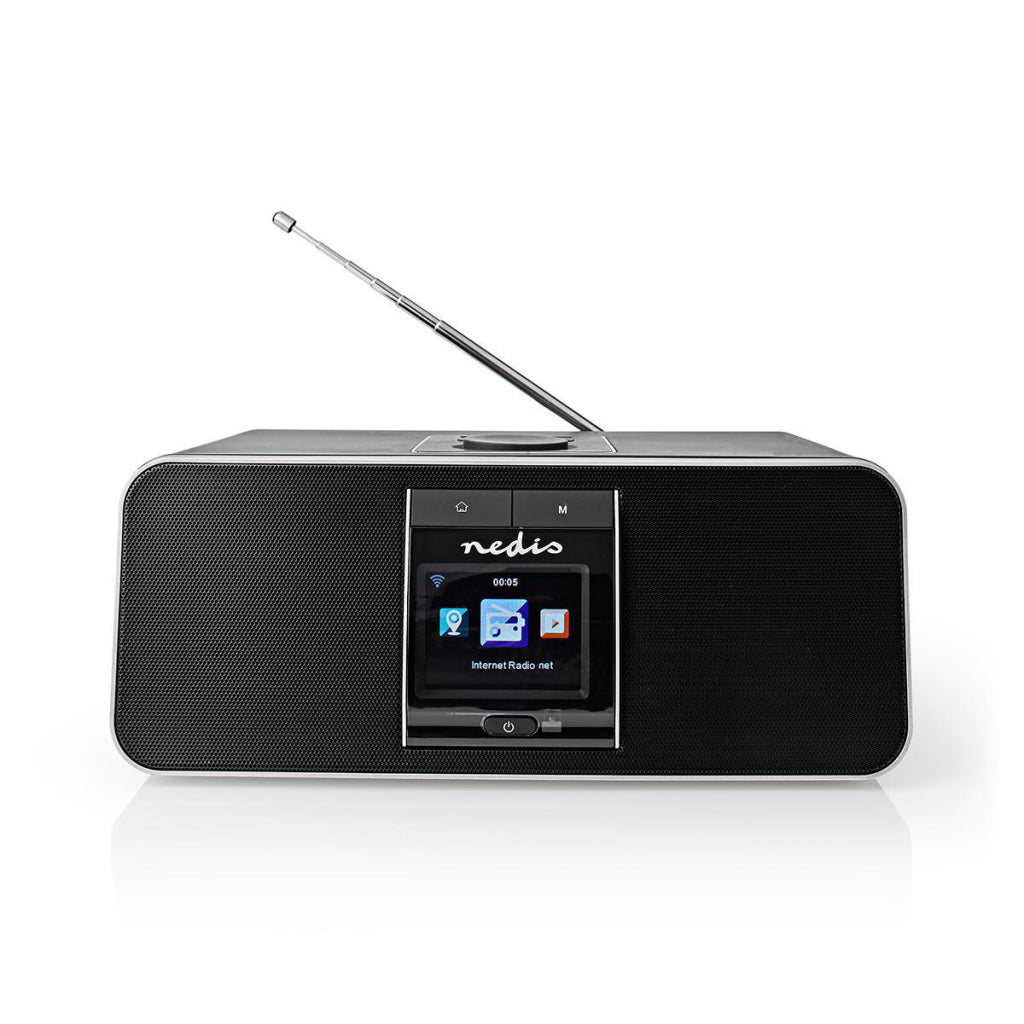 NEDIS RDIN5005BK Internet Radio 42 W DAB+ FM Bluetooth® Control remoto de plata negro