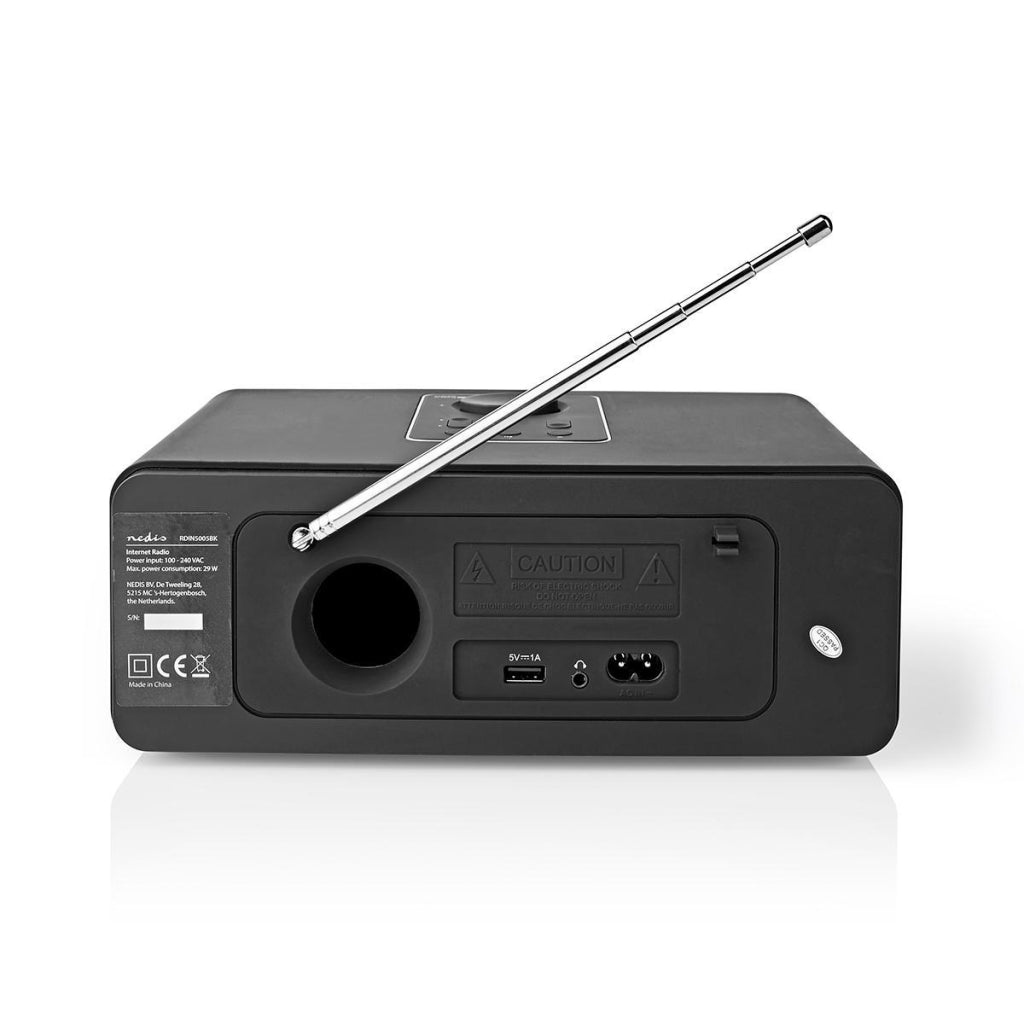 NEDIS RDIN5005BK Internet Radio 42 W DAB+ FM Bluetooth® Control remoto de plata negro