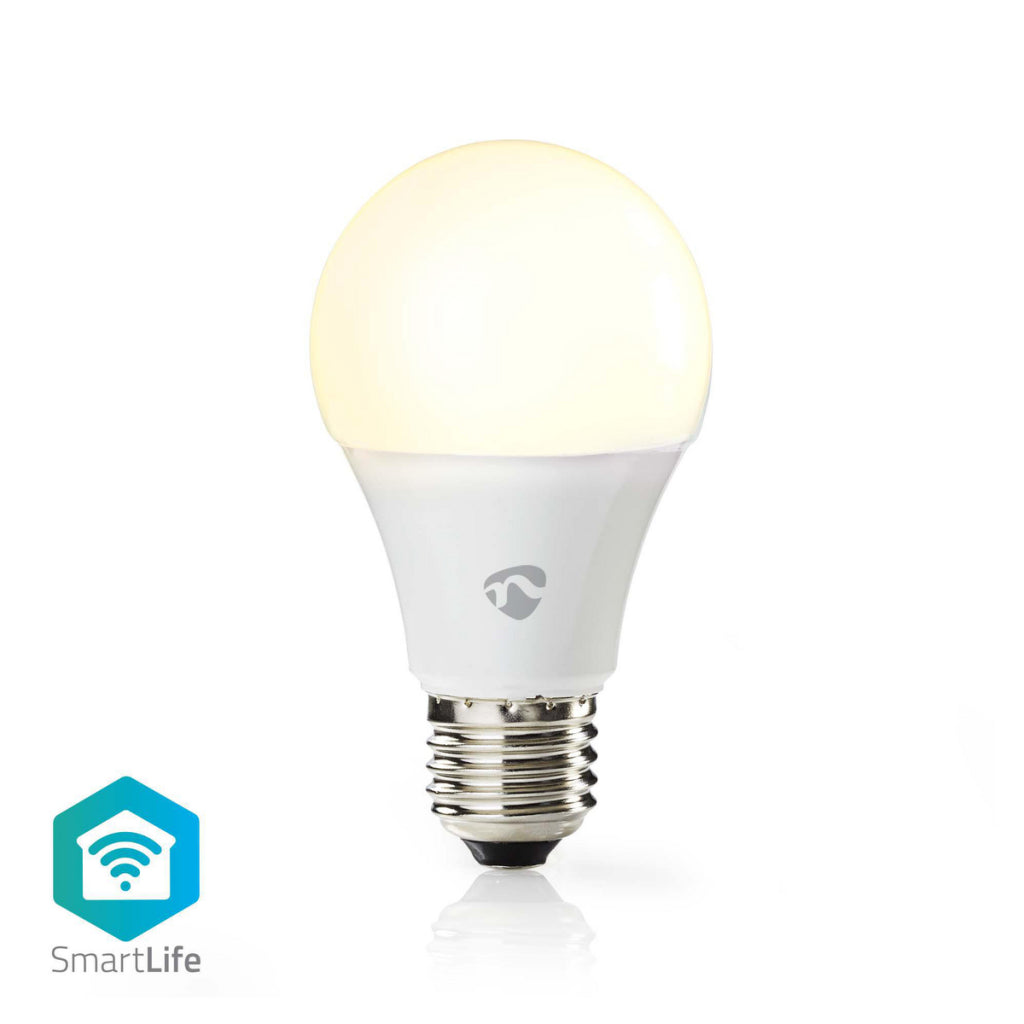 NEDIS WIFILW12WTE27 SmartLife LED Bomba Wi-Fi E27 800 LM 9 W CLASE DE ENERGÍA CALIENTE WHITE 2700 K: A+ Android Comercio; Diámetro de iOS: 60 mm A60