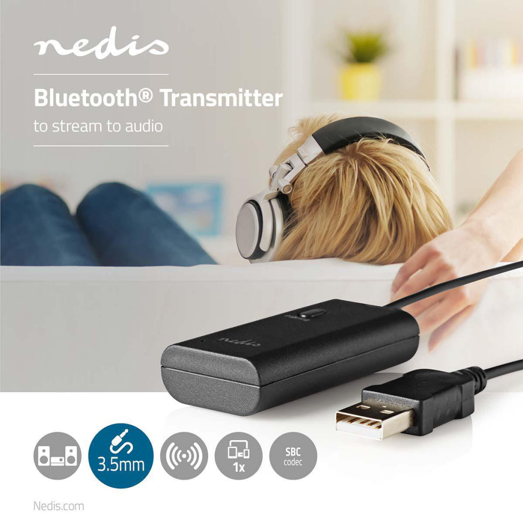 NEDIS BTTR050BK trådlös ljudkanal Bluetooth® Maximum 1 hörlurar svart