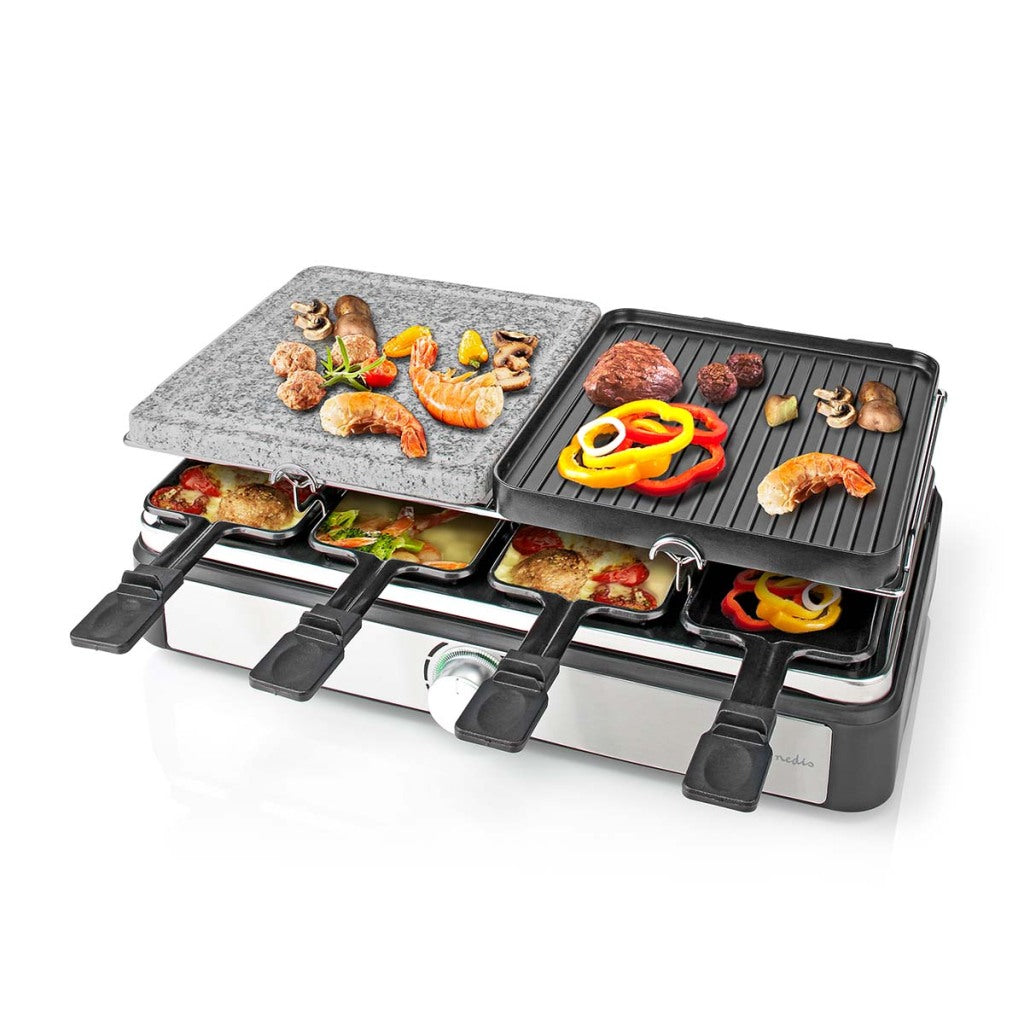 Nedis FCRA300FBK8 Raclette Stone Grill til 8 personer