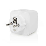 Nedis wifip121fwt smartlife smart plug wi -fi mètre d'énergie 3680 w type f (bee 7 3) -10 -45 ° C Android ios blanc