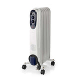 NEDIS HTOI30WT7 Radiador de aceite móvil 600 900 1500 W 7 Fins Termostato ajustable 3 Posiciones de calor Omvalveventie Wit