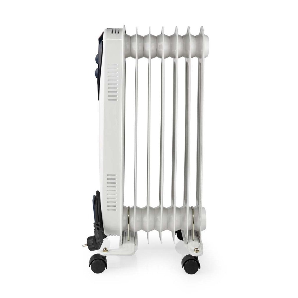 Nedis HTOI30WT7 Mobilni oljni radiator 600 900 1500 W 7 FINS nastavljivi termostat 3 toplotni položaji Omvalveventie