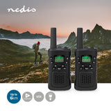 Nedis WLTK0610BK Walkie Talkie Set 2 Handys bis zu 6 km Frequenzkanäle: 8 PTT Vox bis 3 Stunden Kopfhörerausgabe 2 Headsets Schwarz