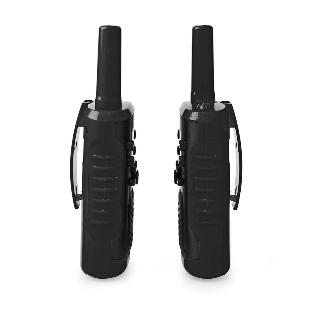 Nedis wltk0610bk walkie talkie set 2 handsets tot 6 frequentiekanalen: 8 vox tot 3 uur koptelefoonoutput 2 headsets zwart