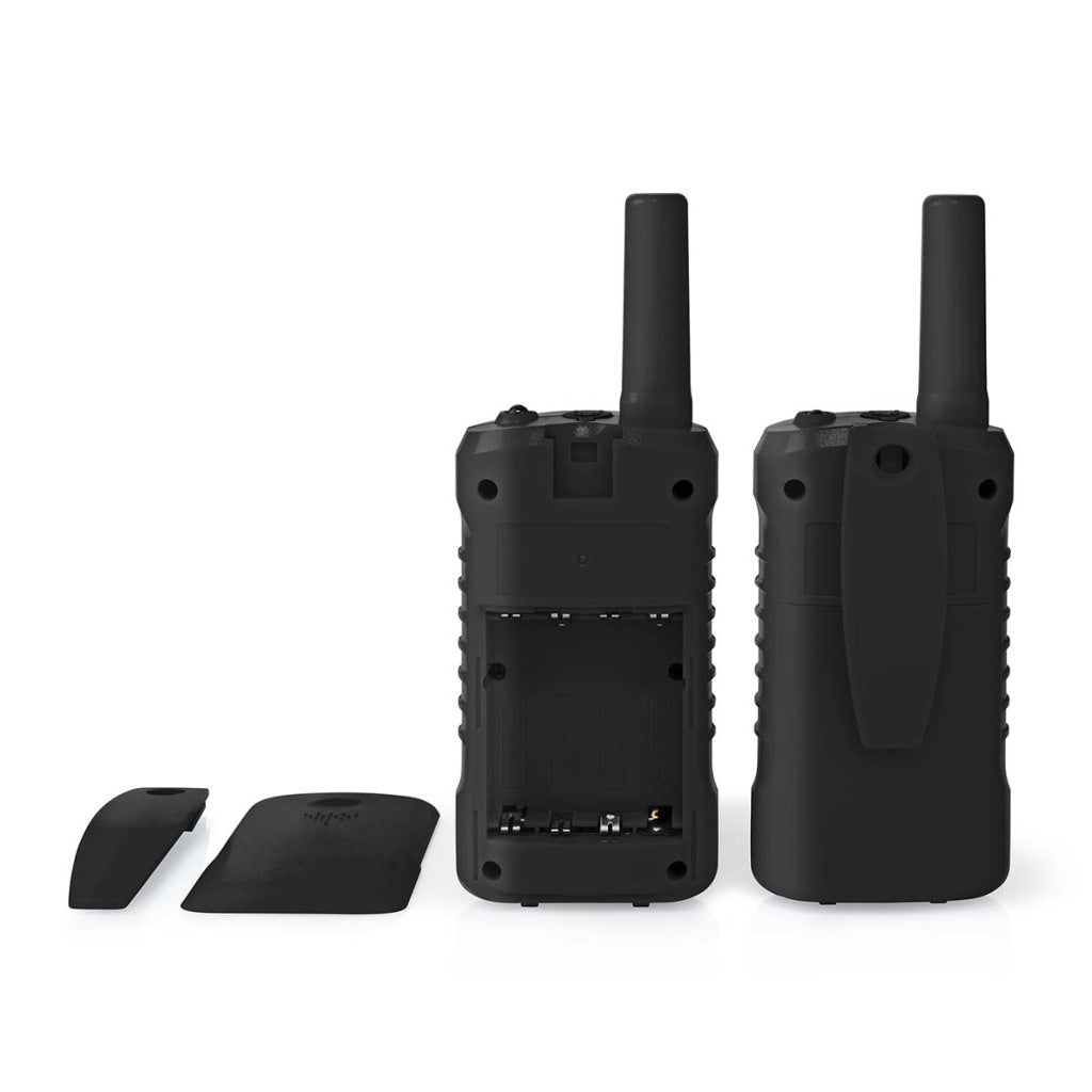 NEDIS WLTK0610BK WALKIE TALKIE SET 2 PNOLGOS DE UNA DE FRECUENCIA DE UTIO A 6 KM: 8 PTT VOX a 3 horas de salida de auriculares 2 auriculares negros