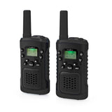 NEDIS WLTK0610BK WALKIE TALKIE SET 2 TOLETSETS upp till 6 km frekvenskanaler: 8 PTT VOX till 3 timmars hörlurarutgång 2 headset Svart