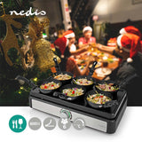 Nedis Fcra310fbk6 Party Wokset Grill 6 Personen Spatel-Temperatur-Einstellung Anti-Stick niedriger Rechteck