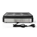 Nedis fcra310fbk6 party wokset grill 6 personen spatel temperatuurinstelling anti-aanbak laag rechthoek