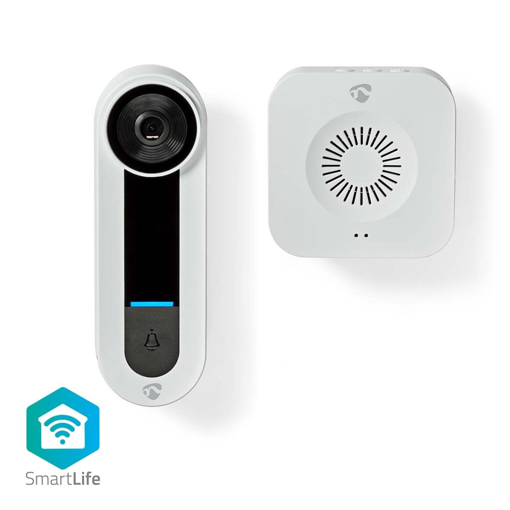 Nedis WIFICDP40CWT Smartlife Videodeurbel Wi-fi Netvoeding 1536x1536 Cloud Opslag (optioneel) Microsd (niet Inbegrepen) Onvif Ip65 Met Bewegingssensor Wit