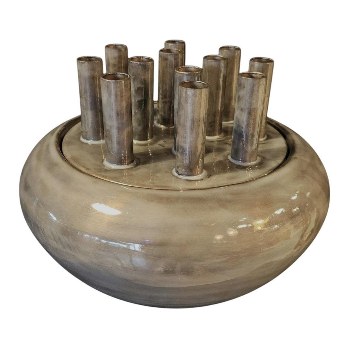 Vase tube à fleurs atmosphère Mansion blanc écarlate ø28xh24cm
