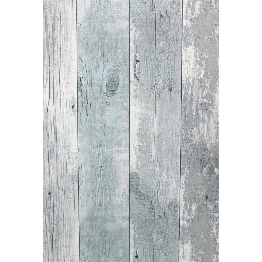 NOORDWAND NOORDWAND Fond d'écran Topchic Wood Planches gris et bleu