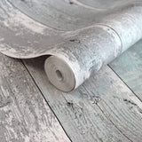 NOORDWAND NOORDWAND Fond d'écran Topchic Wood Planches gris et bleu