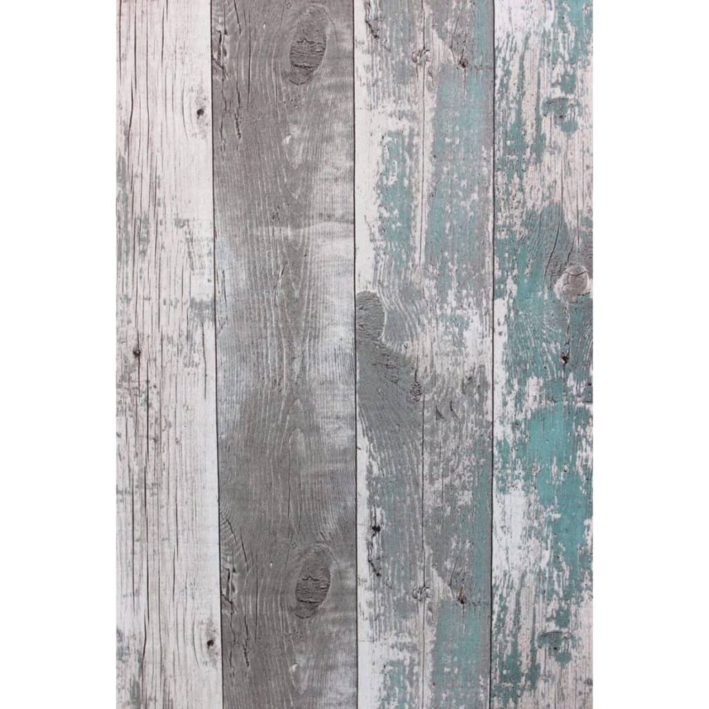 Fond d'écran mural nord planches en bois gris foncé et bleu
