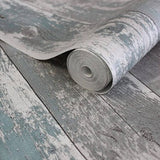 Fond d'écran mural nord planches en bois gris foncé et bleu