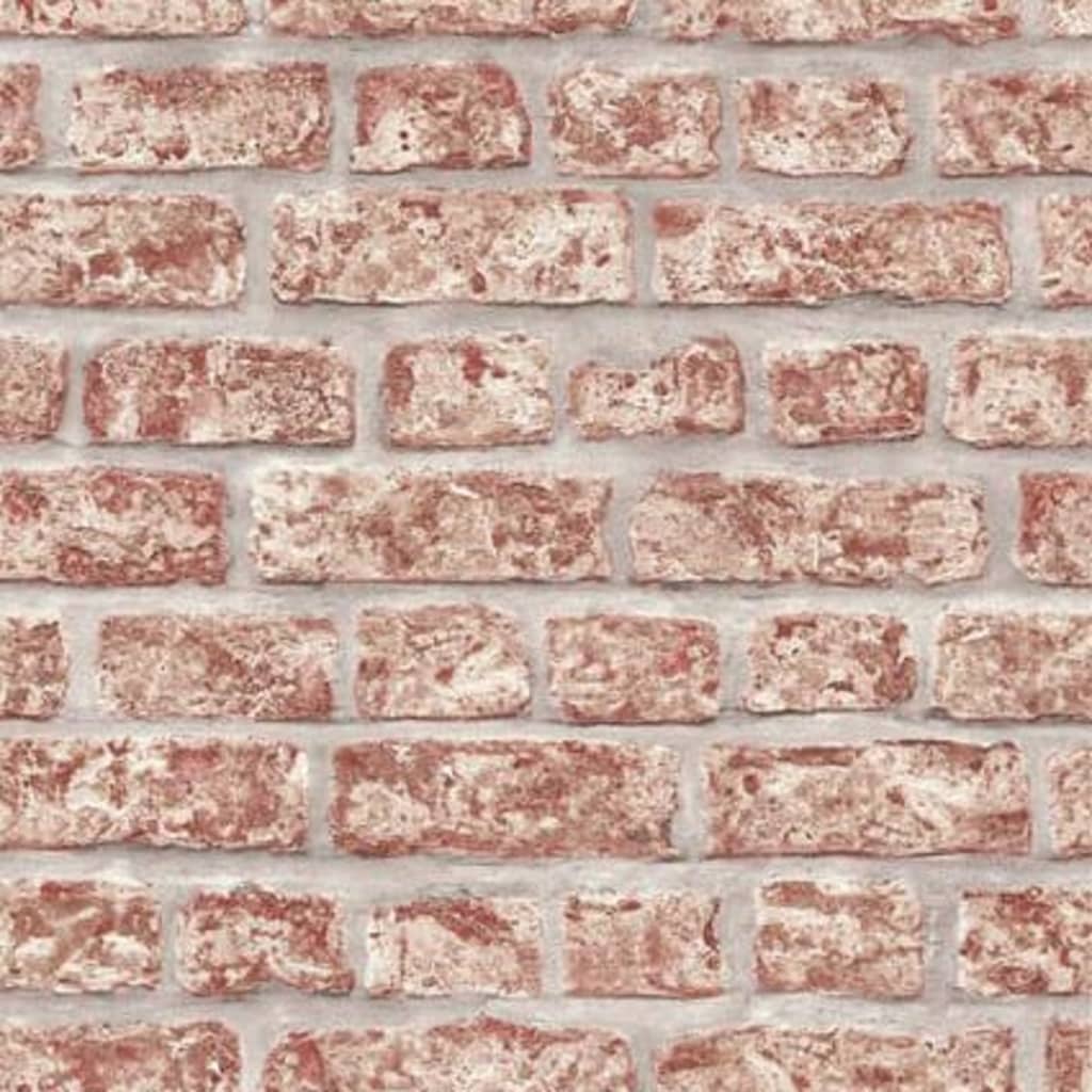 Papier peint mural nord brique topchic rouge et gris