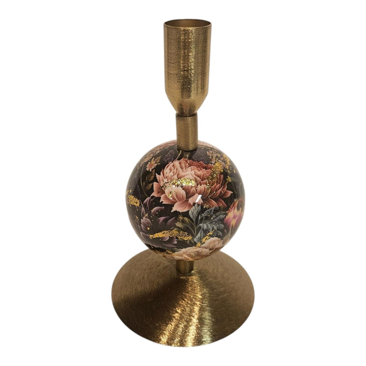 Bougeoir ambiance Mansion fleurs de yara 11x11x18cm