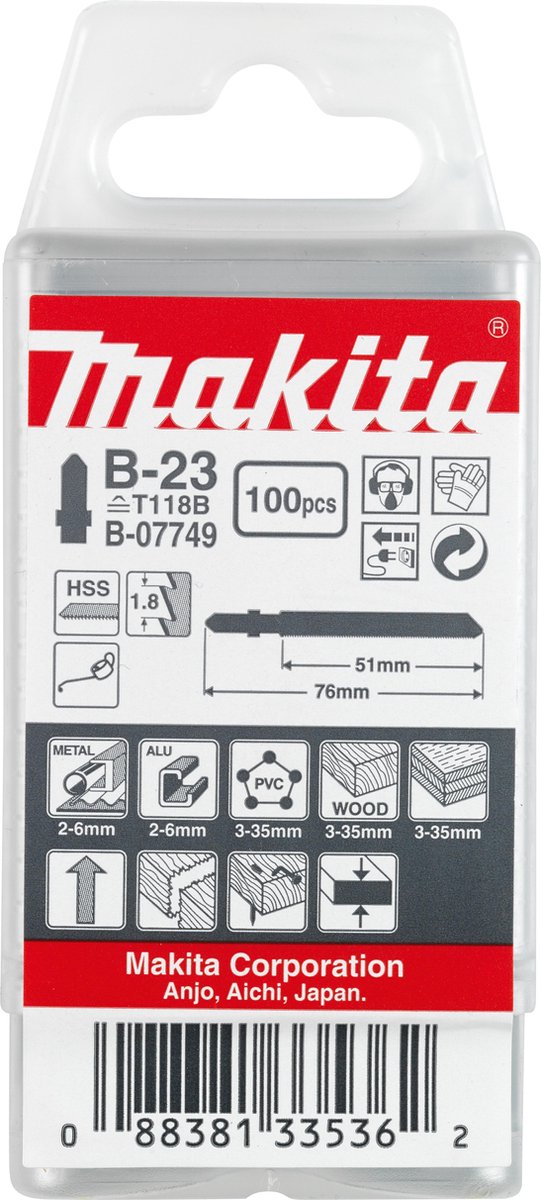Makita lame de scie sauteuse universelle 51mm t118b - b-07749
