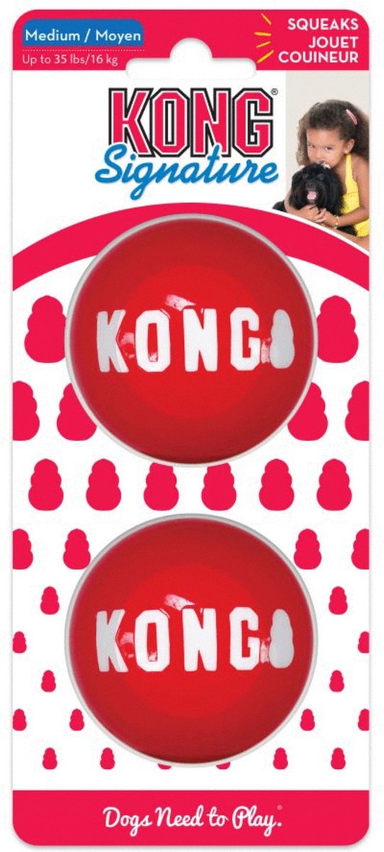 Balles signature Kong 2-pk rouge - - moyen
