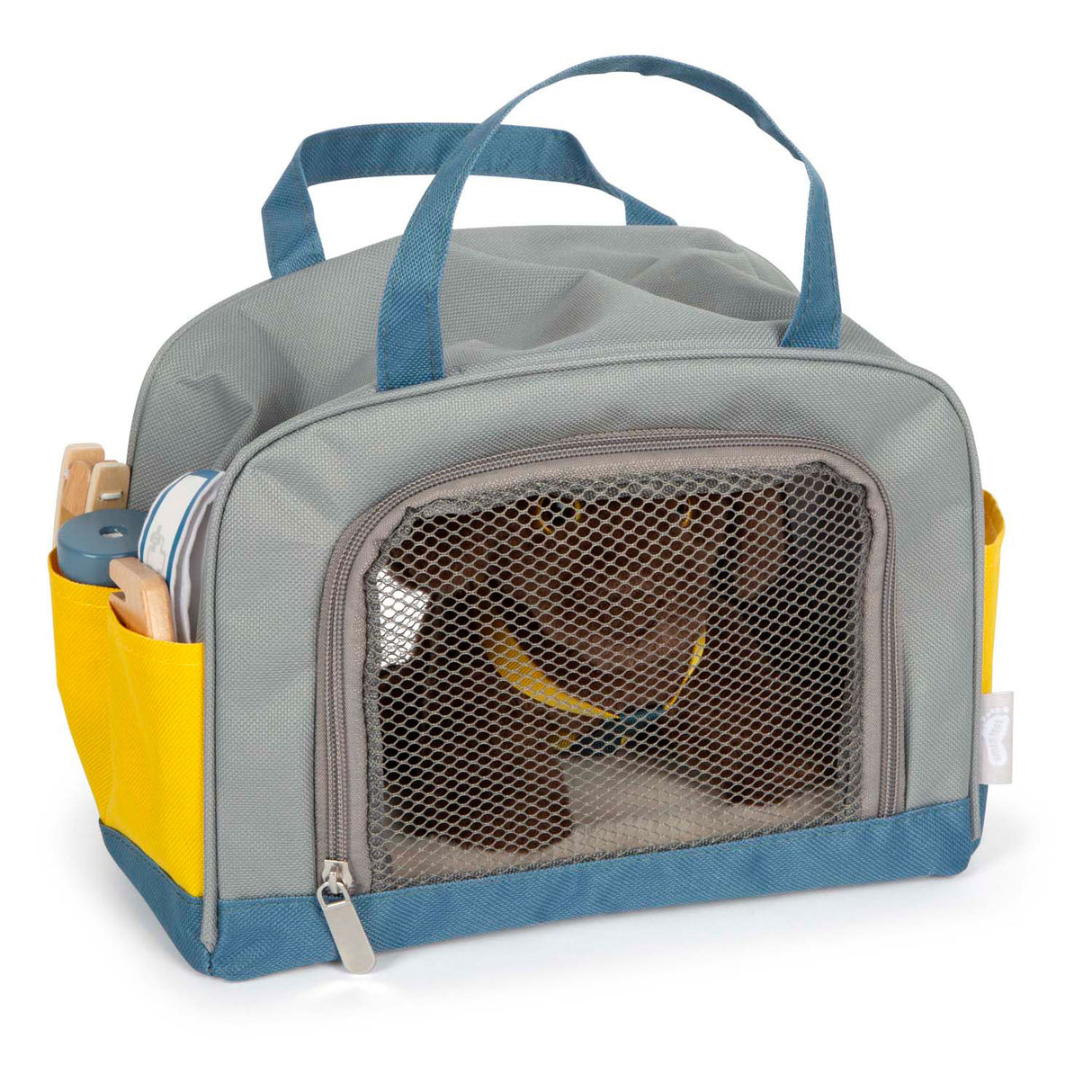 Kleiner Fuß - Kuschelhund mit Trägertasche und Pflege -Set kuscheln