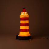 Lampe phare d'Egmont rouge-blanc. 17x35cm