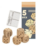 5 dés en bois. 5+ 35 cm