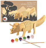 Tricératops en bois à peindre. 22x7x5