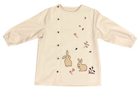Tablier de bricolage en coton blanc avec lapin. 3-7 ans
