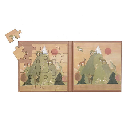 Montagnes de puzzle magnétique. 17,5x17,5x1 cm.