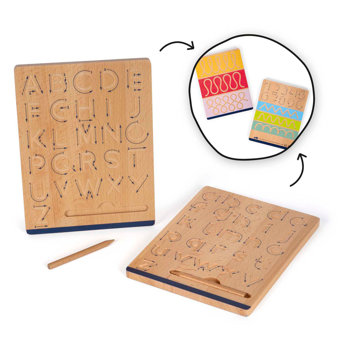 Small Foot - Wooden writing board set for writing training