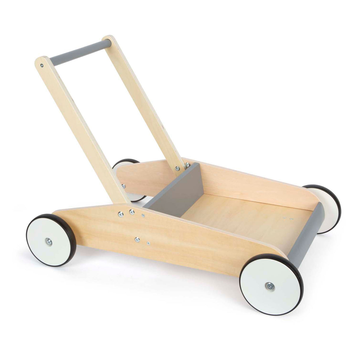 Small foot houten loopwagen grijs