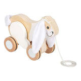 Small foot - lapin à tirer en bois avec oreilles crépitantes