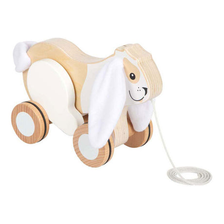 Small foot - lapin à tirer en bois avec oreilles crépitantes