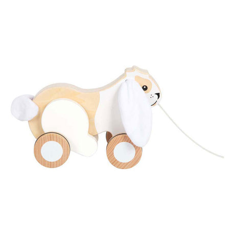 Small foot - lapin à tirer en bois avec oreilles crépitantes