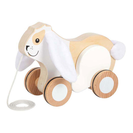 Small foot - lapin à tirer en bois avec oreilles crépitantes