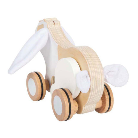 Small foot - lapin à tirer en bois avec oreilles crépitantes