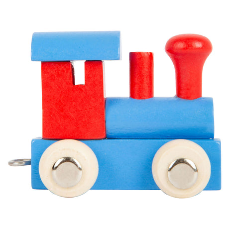 Small foot - locomotive de train à lettres en bois rouge bleu - 12