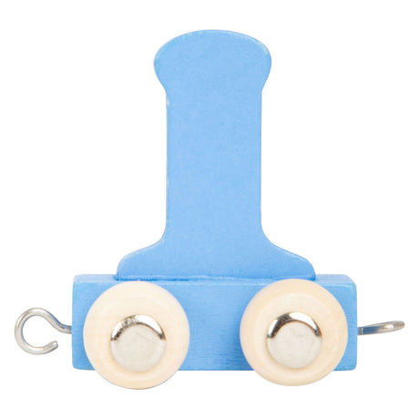 Small foot - train de lettres en bois bleu - i - 12 pièces
