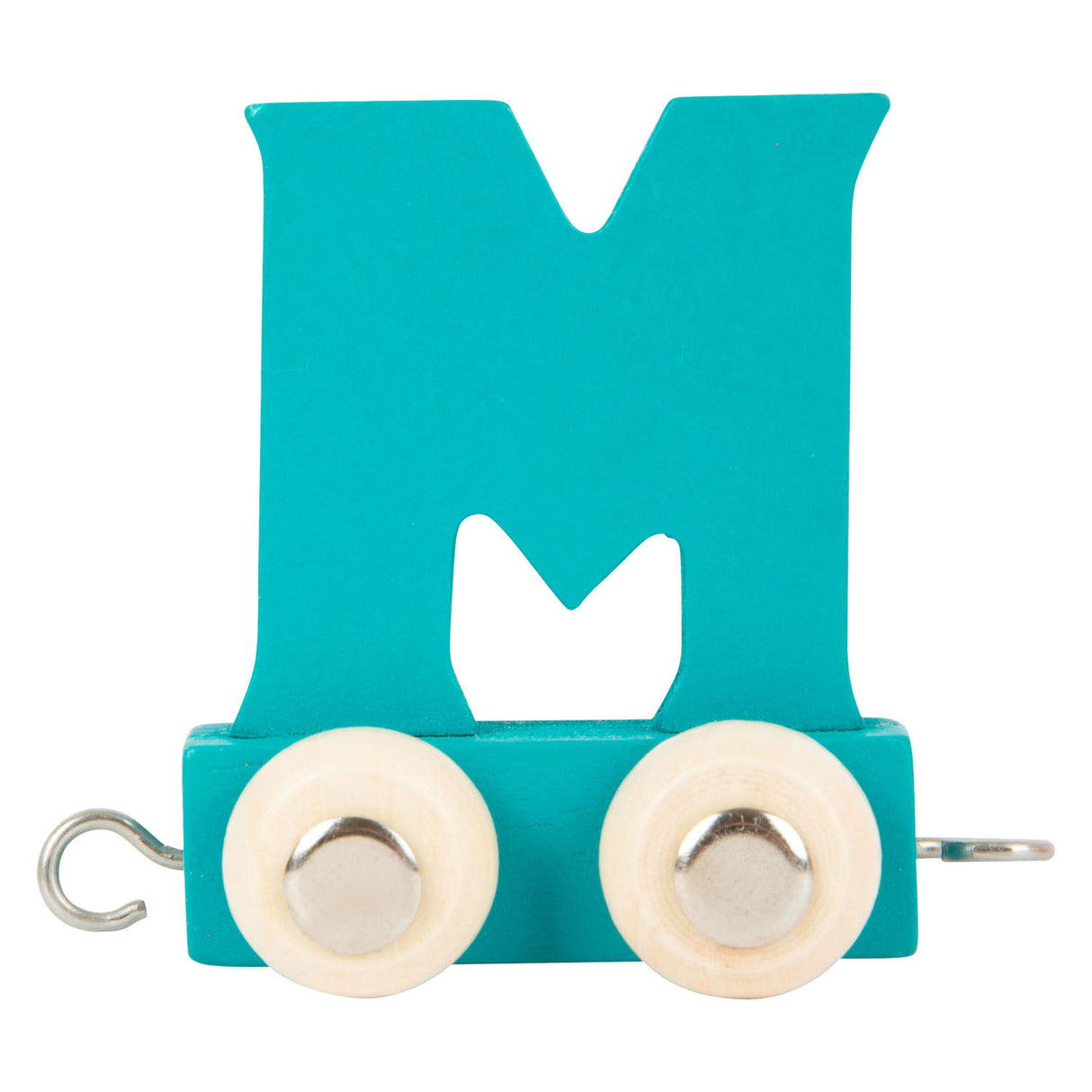 Small foot - train de lettres en bois bleu - m - 12 pièces