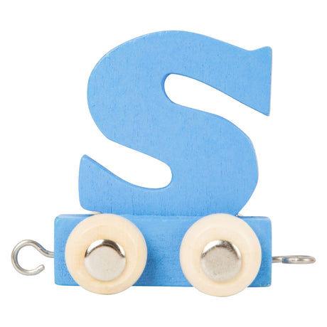 Small foot - train de lettres en bois bleu - s - 12 pièces