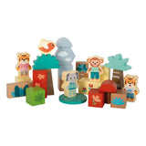 Small foot - blocs de construction en bois amis de la jungle fsc - 50 pcs.